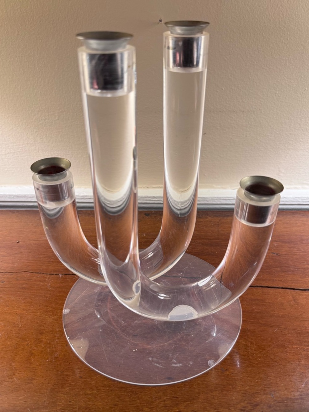 MCM lucite candelabra. EUC, vintage 1970’s item. 10x7